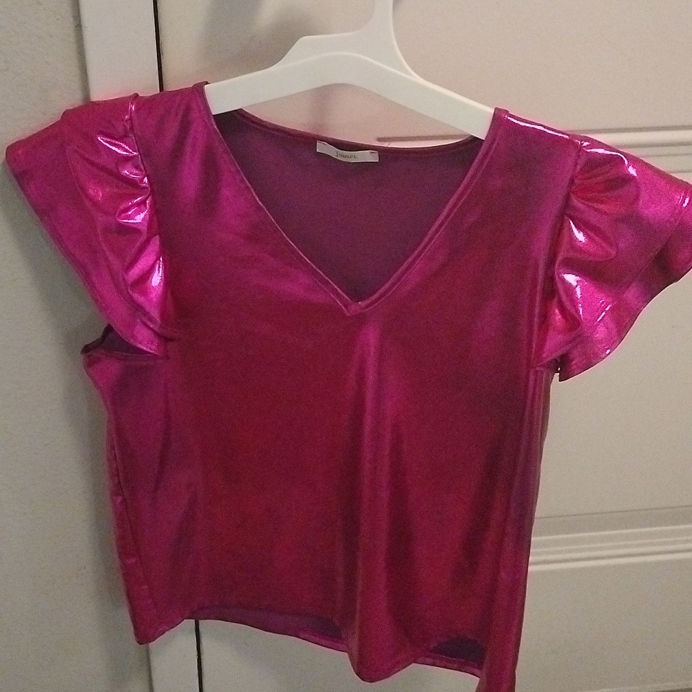 Metallic hot pink top
